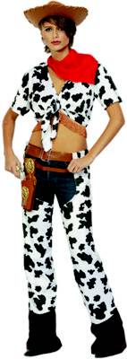 Hoo-dogey!  This cowhide toting country cow girl really looks sweet in a pair of chaps and a crop