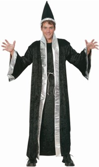 You have the power.  Turn yourself into a mighty Wizard or Sorcerer in this black coat with silver