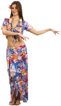 You`ll look like a cool Hawaiian island beauty when you turn up in this luscious tropical print two 