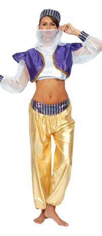 Get ready to do a belly dance in the harem or appear as a Genie out of a bottle in this petite