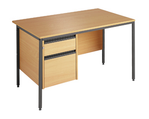 Rectangular shape desk top including back panel as standard. Choice of desk widths(see below) with