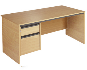 Rectangular shape desk top including back panel as standard. Choice of desk widths(see below) with