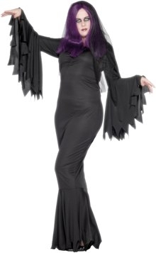 Fancy Dress Costumes - Vampiress Costume Black Fuller Figure