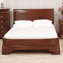 Vanessa dark wood sleigh bed with low foot end
