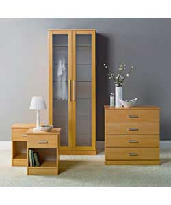 Package consists of 2 Door Wardrobe, 4 Drawer Chest and 2 Bedside Cabinets with framed doors and dra