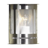 (H) 240 x (W) 200 x (D) 110mm, Curved Face Half Wall Lantern, Clear Glass, Stainless Steel