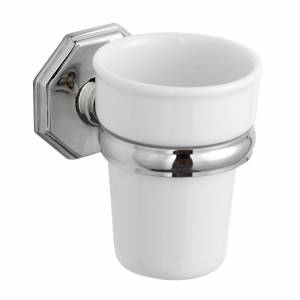 Luxury range of Victorian style bathroom accessories. Ceramic Tumbler and Holder. Dimensions  H100xW