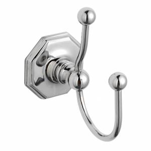 Luxury range of Victorian style bathroom accessories. Double robe hook. Dimensions  H120xW59xD103mm.