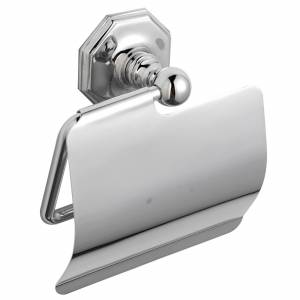Luxury range of Victorian style bathroom accessories. Toilet roll holder with cover. Available in Ch