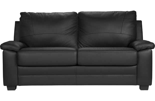 Unbranded Vinnie Leather and Leather Effect Sofa Bed - Black