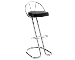 Contemporary design high bar stool with back. Perfect for canteens, restaurants, kitchens. High poli