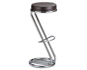 Contemporary design high bar stool. Perfect for canteens, restaurants, kitchens. High polish chrome 