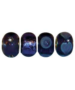 Unbranded Violet Glass Beads - Set of 4
