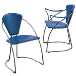 Visitors/Meeting Room Chair - Blue Leather
