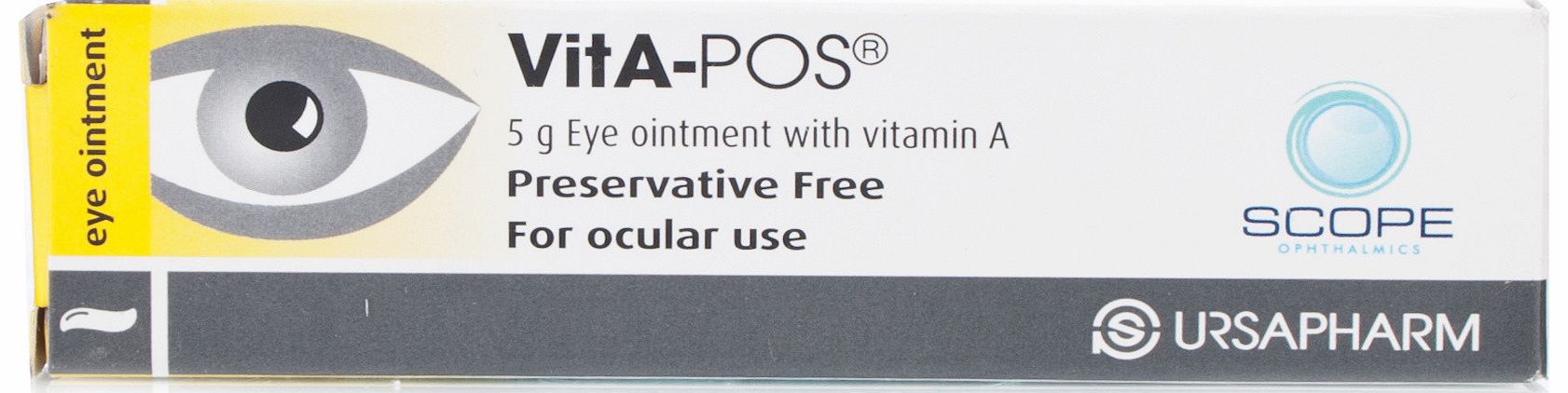 VitA-POS, is a light paraffin based ointment which also contains Vitamin A, which has been shown to improve symptoms of blurred vision and tear film stability in dry eyes. It has a much softer consistency than some of the older eye ointments, and as 