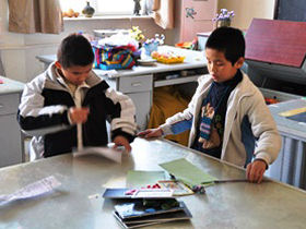 Unbranded Volunteer with blind children in China