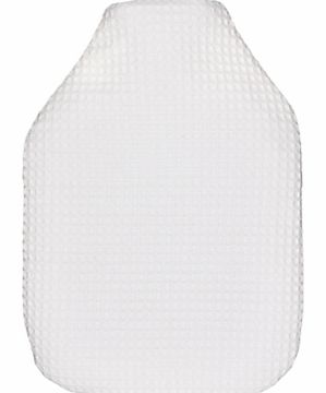 Unbranded Waffle Cotton Hot Water Bottle, White