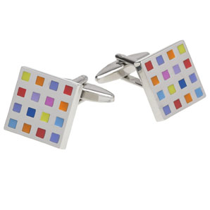 Walton Designs Square Cufflinks- Multicoloured