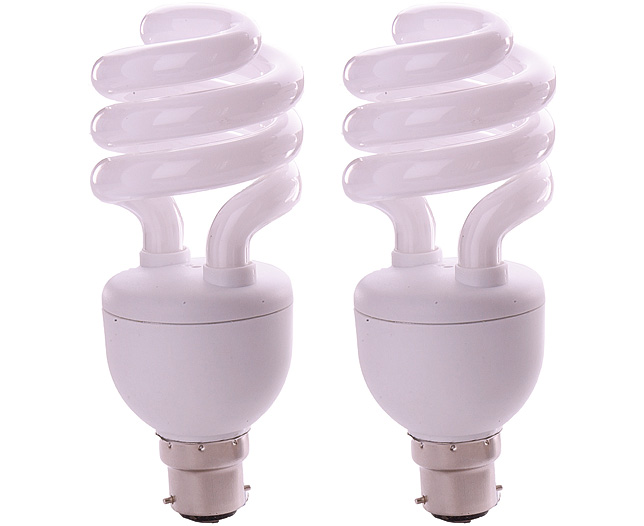 Unbranded Warm White Dimmable Spiral Bulb - Standard Bayonet (B22) - 2 pack