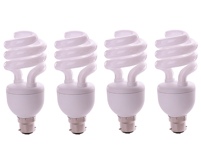 Unbranded Warm white Dimmable Spiral Bulb - Standard Bayonet B22 - 4 Pack
