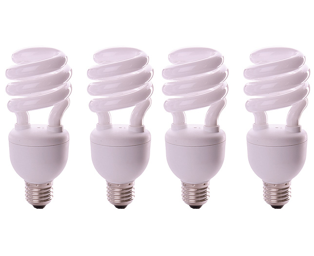 Unbranded Warm white Dimmable Spiral Bulb - Standard Screw E27 - 4 Pack