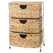 Unbranded Water hyacinth 3 drawer unit