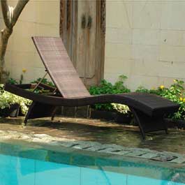 Unbranded Wave Sunlounger - Dark Cappuccino