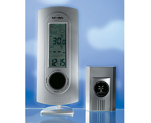 Wireless Weather Station. Its cordless sensor can be placed in the garden to monitor outdoor tempera