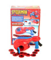 Load the web discs into the Spider-Man Web Disc Shooter, strap it on, squeeze the trigger and fire!