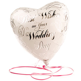 Complete your gift with one of our balloons. This Wedding Day heart 45cm foil balloon will look the 