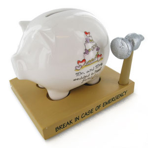Unbranded Wedding Day Fund Piggy Money Bank with Hammer