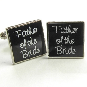 Unbranded Wedding Father of the Bride Cufflinks - Black