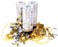 These silver and gold party poppers are perfect for the wedding reception
