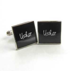 Unbranded Wedding Usher Cufflinks - Black