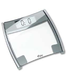 Extra large 48mm LCD display. Sturdy, impact resistant glass platform. Capacity 150kg/23st 8lbs