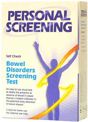 Wellbeing Personal Screening Bowel Disorder Test.  Bowel cancer is the third most common of cancers 
