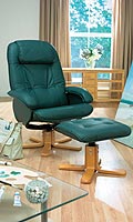 Westport Leather Swivel Chair & Footstool