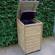Innovative wheelie bin screen made from Scandinavian Pine.