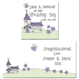 Unbranded Whimsical Church Wedding Card