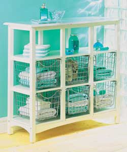 White.Stylish solid wood storage unit with removab