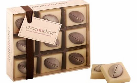 Unbranded White and Dark Belgian Chocolate Rugby Balls