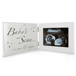 Unbranded White and Silver Baby Scan Photo Frame