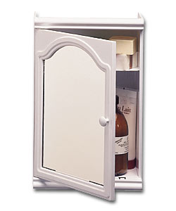 White Bathroom Cabinet - mirrored door