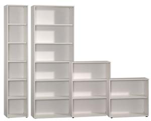 White bookcases