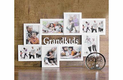 This White Grandkids Multi Photo Frame is perfect for hanging on the wall and displaying eight special photos of your precious grandchildren within.Each frame has a matt white finish and is attached together in a contemporary style. There are eight 