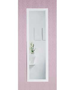 MDF mirror with white finish.Hanging fittings supplied.Size (H)120, (W35, (D)1.5cm.