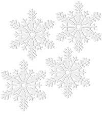 Unbranded White Glitter Snowflake 10.2cm Hanging Dec Pk4