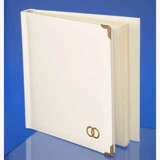 This beautiful Italian Album has a white synthetic imitation leather cover with 60 Ivory pages