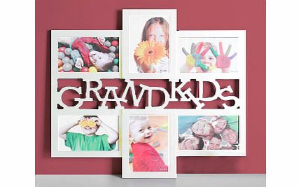 This White Grandkids Multi Photo Frame is perfect for hanging on the wall and displaying six special photos of your precious grandchildren within.Each frame has a matt white finish and is attached together in a contemporary style. There are six fram