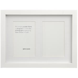 A simple yet stylish photo frame in a white finish with two apertures.